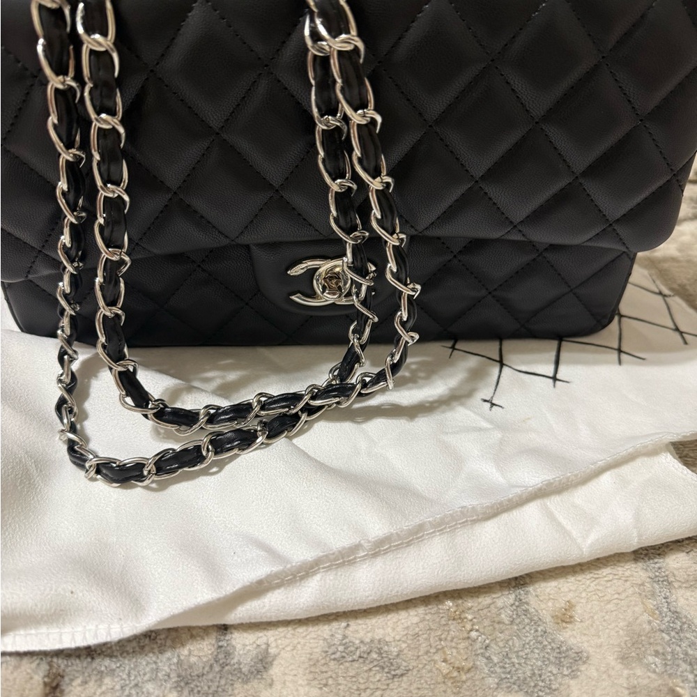 Black Quilted Chain Shoulder Bag